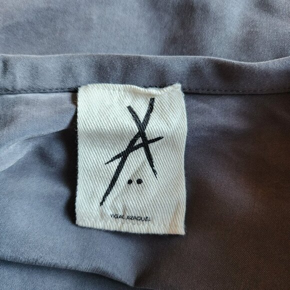 Yigal Azrouël Dress XS/2 Gray Shift Square Neck Pockets Bubble Hem Minimal - Picture 2 of 6